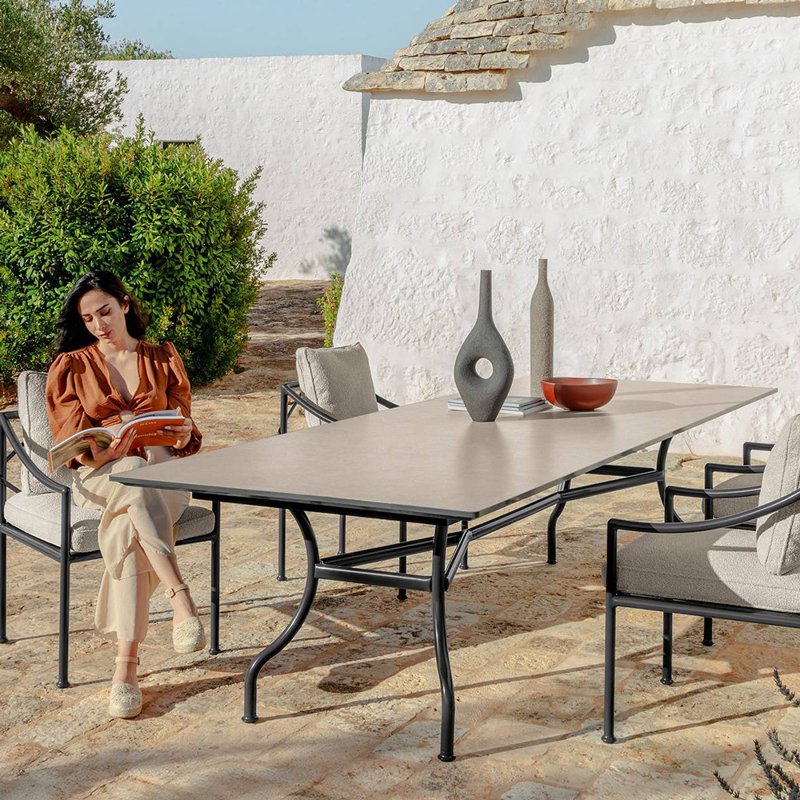 Talenti Capri Wrought Iron Style Outdoor Dining Table | 280cm