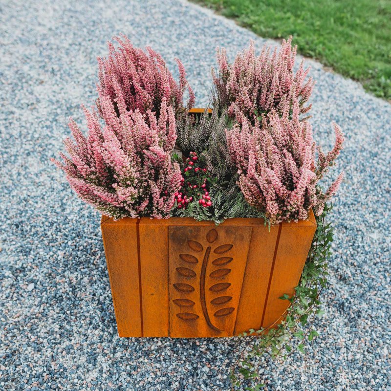 corten steel planters for garden