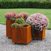 Set of 3 metal garden planters 