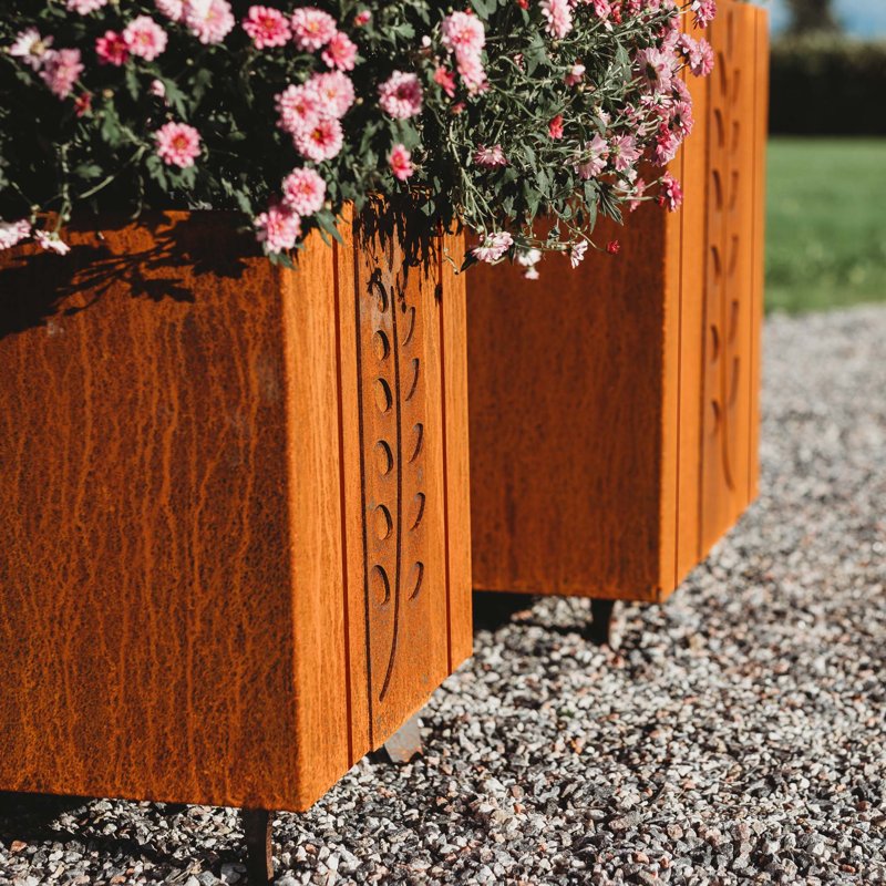 corten steel planters for garden