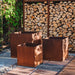 Corten steel set of 3 planters for garden