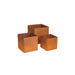 Corten steel set of 3 planters for garden