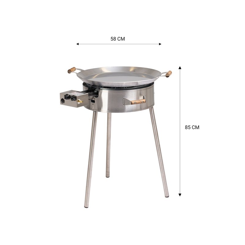 GrillSymbol Paella Cooking Set PRO 580 Inox