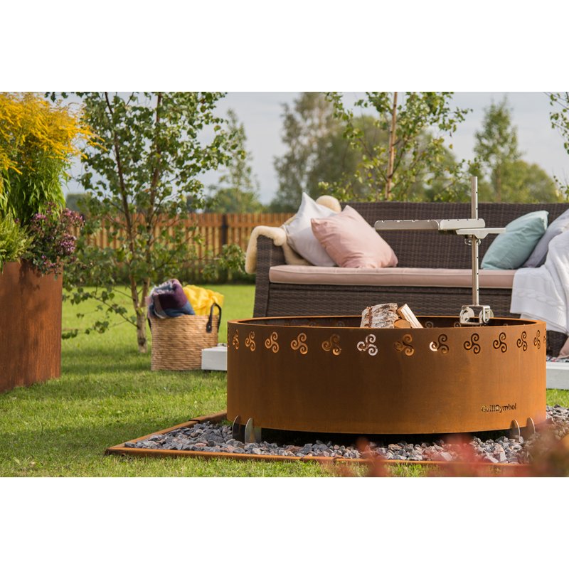 GrillSymbol Corten Steel Fire Pit Legend, 166cm