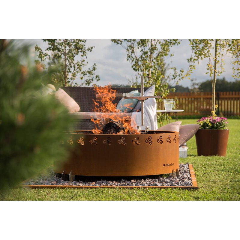 GrillSymbol Corten Steel Fire Pit Legend, 166cm