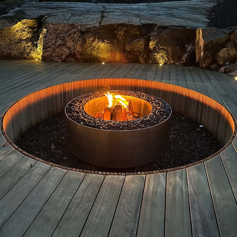 GrillSymbol Stainless Steel Fire Pit Luna Silver