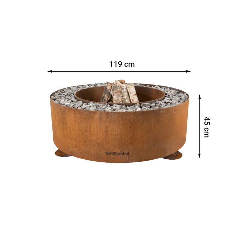 GrillSymbol Corten Steel Fire Pit Luna