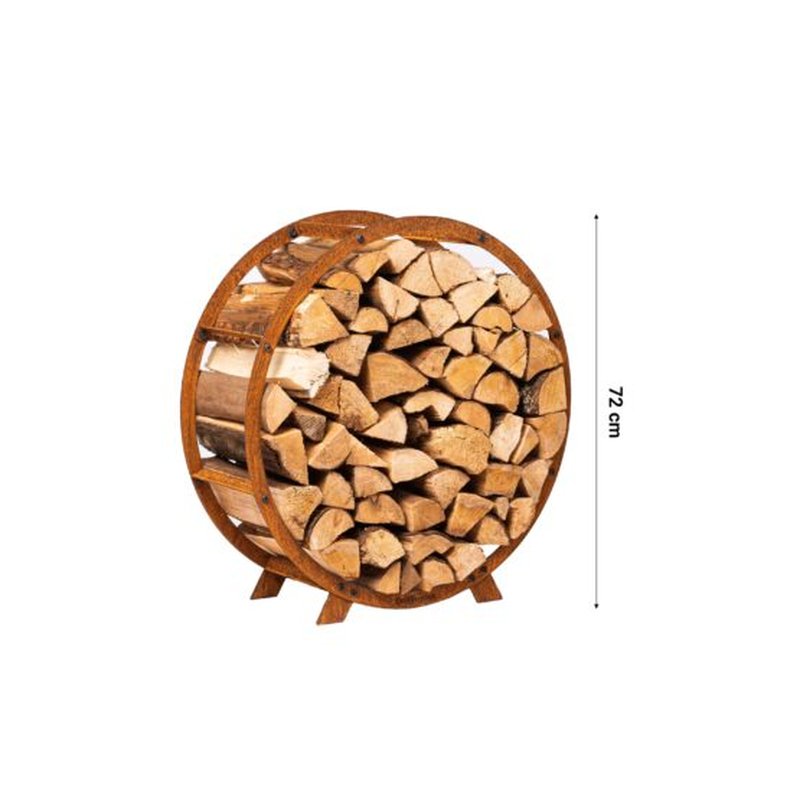 GrillSymbol Corten Steel Firewood Rack Bern, 72 cm