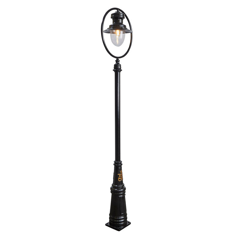 Classic railway outdoor style lamp post in cast iron and steel 3.65m