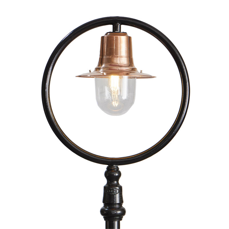 Harte copper railway style outdoor lamp post in cast iron and steel 2.73m