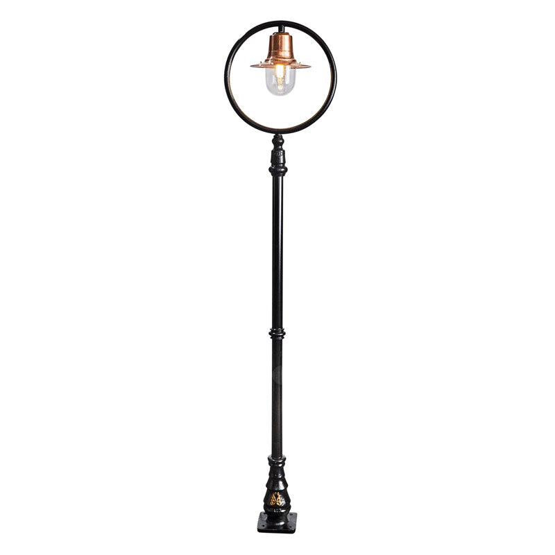 Harte copper railway style outdoor lamp post in cast iron and steel 2.73m