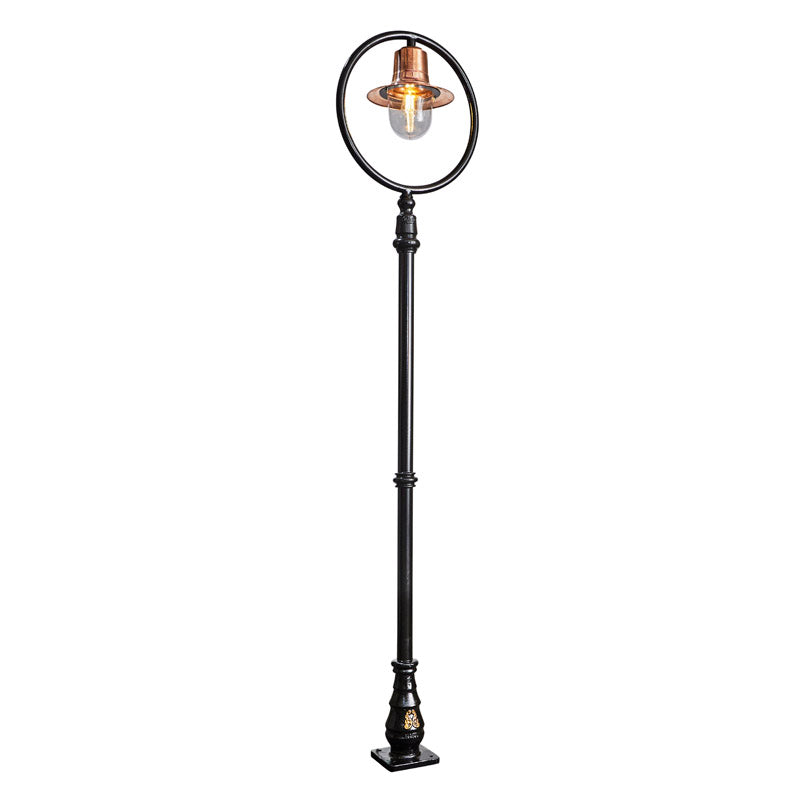 Harte copper railway style outdoor lamp post in cast iron and steel 2.73m