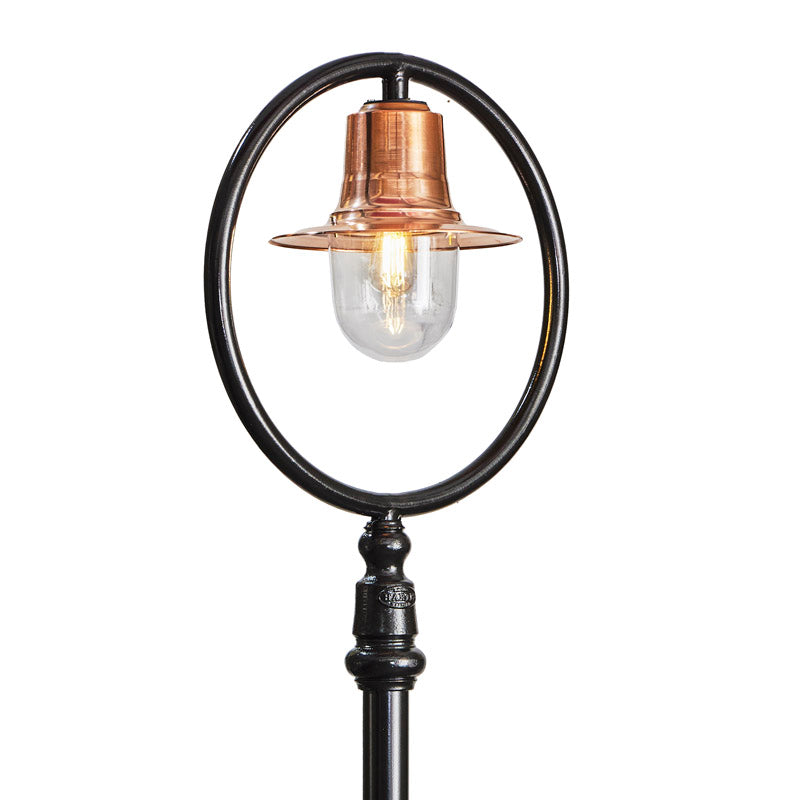 Harte copper railway style outdoor lamp post in cast iron and steel 2.73m