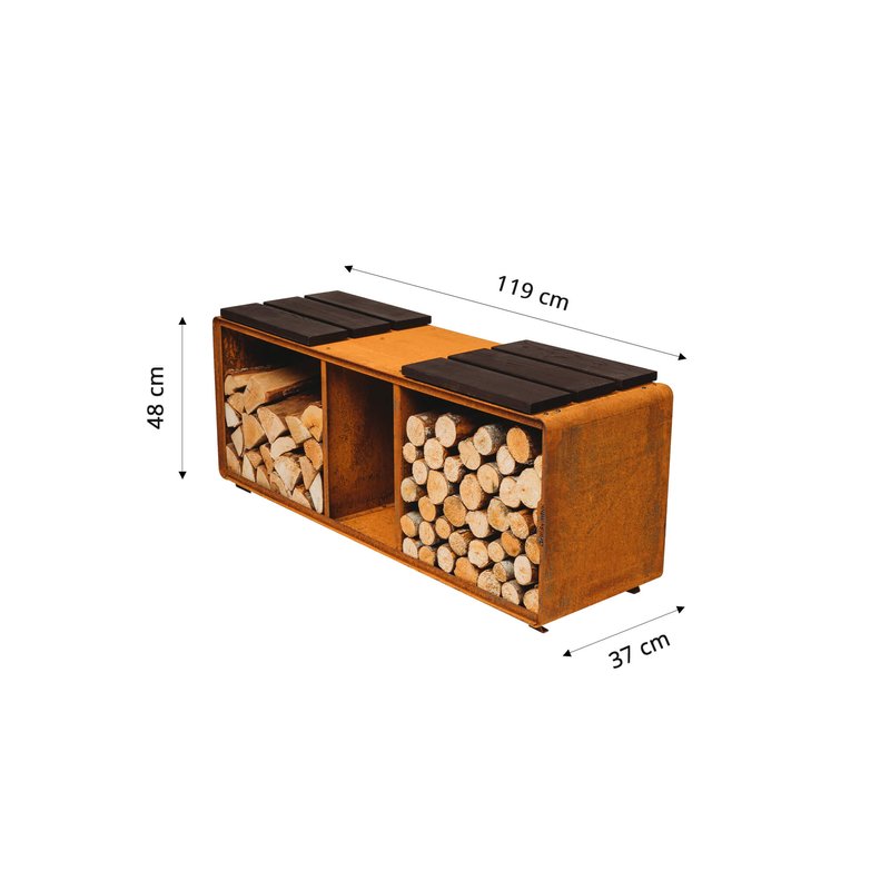 Grillsymbol fire wood store for indoor and outdoor use