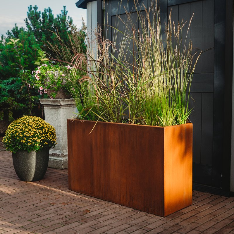 extra large corten steel planter for garden