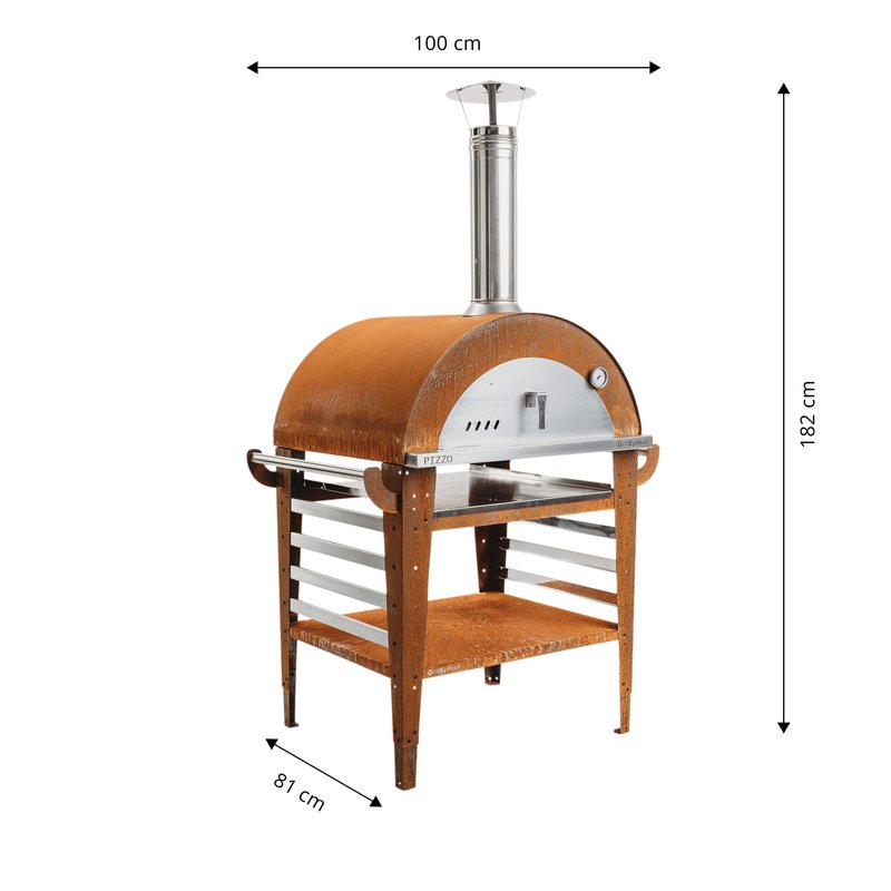 GrillSymbol Wood Fired Pizza Oven with Stand Pizzo-Set