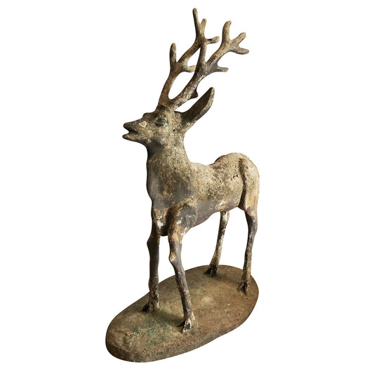 19th Century French Stag Deer Garden Statue