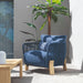 Talenti argo wood garden armchair blue 