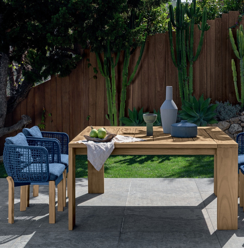 Talenti Argo Wood outdoor square dining table 165cm natural wood