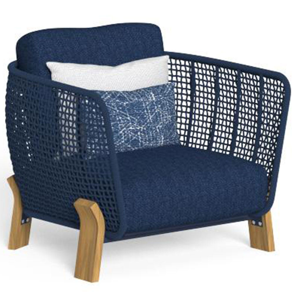 Talenti argo wood garden armchair blue 