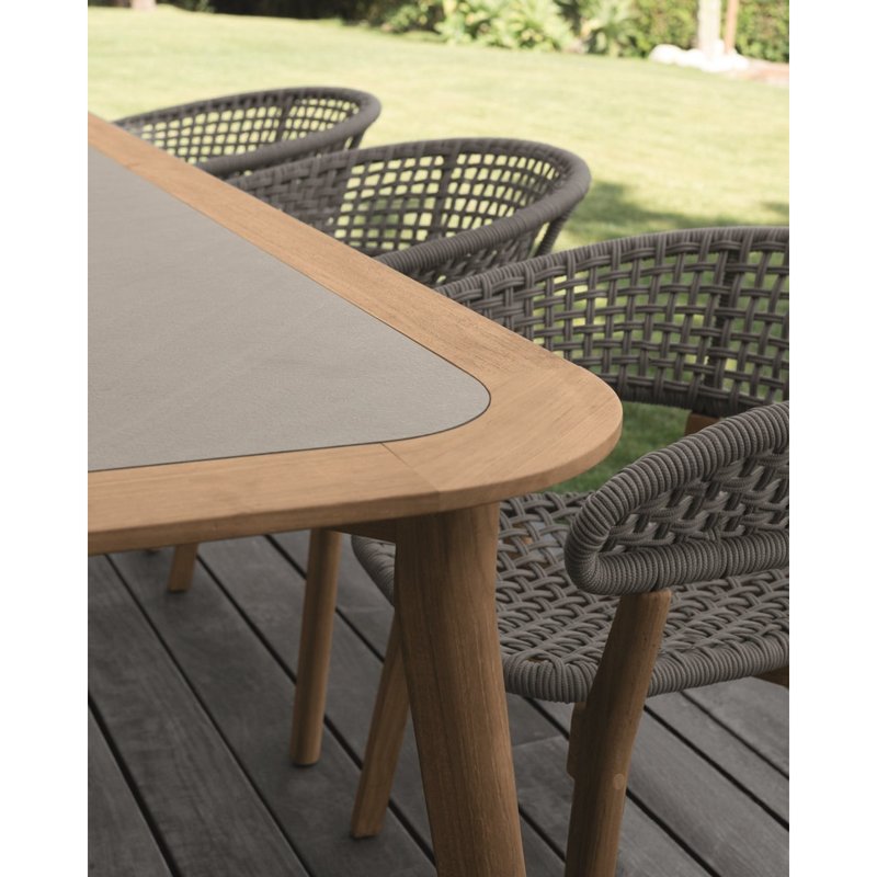 Talenti Moon Teak Rectangular Dining Table with HPL Top